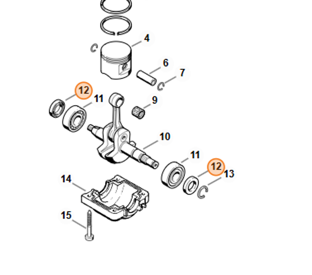 Сальник 15 х 25 х 5 для бензопилы STIHL MS 180, 210, 230, 250. арт.PJ18019 FARMERTEC (STIHL 9639 003 1585)