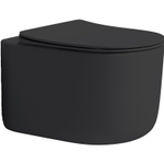 Унитаз подвесной Boheme Flow 969-SET-B, матовый черный с крышкой-сиденьем с микролифтом