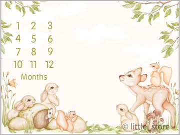 Плед-коврик для фото "Я расту" На лесной полянке