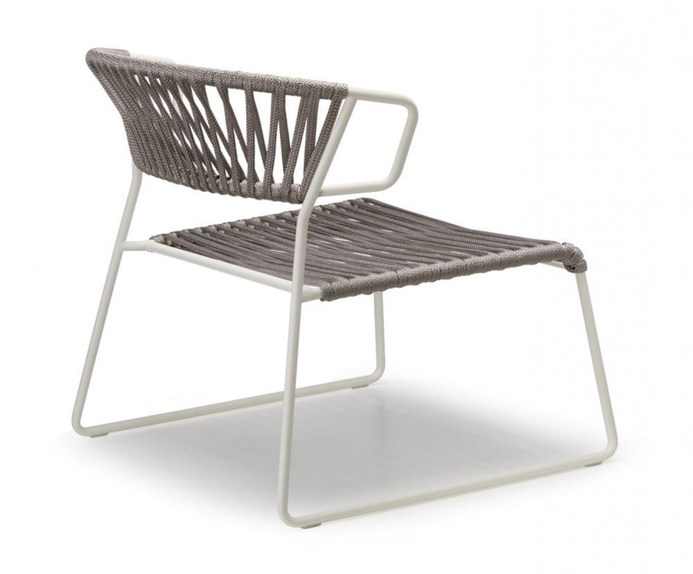 Кресло лаунж плетеное Scab Design Lisa Lounge Filo, лен, серебристый