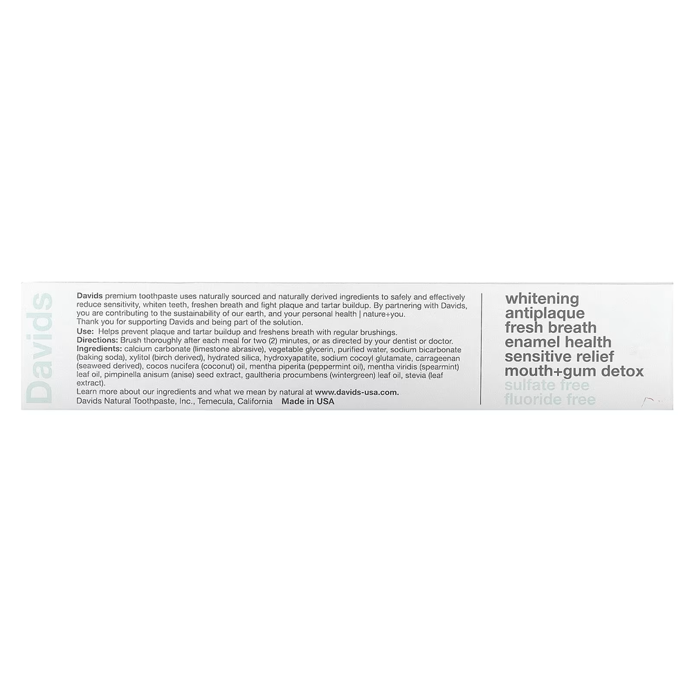 Davids sensitive + whitening toothpaste 149g