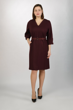 Трикотажное платье 2666АП, бордовый #359Бд052666АП