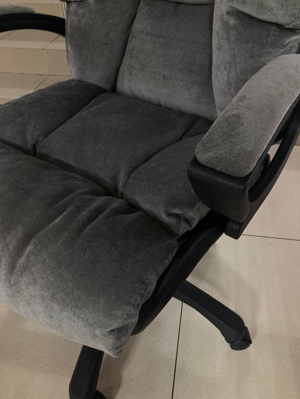 Кресло Фортуна-5 (10) м Вельвет темно-серый Мех качания п Директор (в разборе)