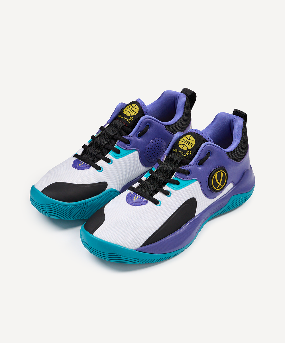 Кроссовки баскетбольные JÖGEL Launch 2.0 LOW, белый/фиолетовый/голубой