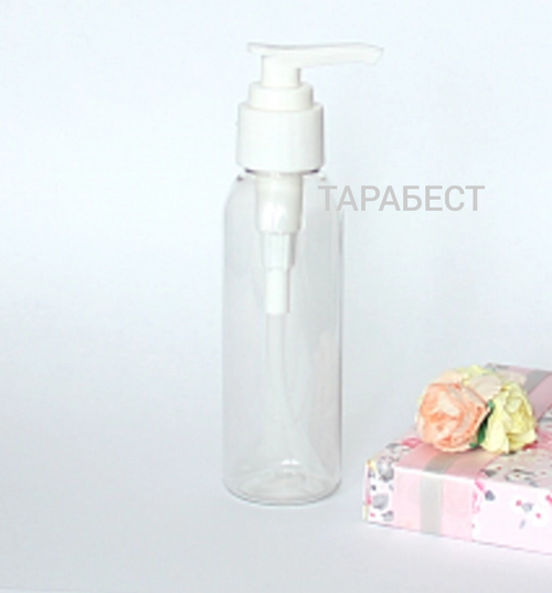 Флакон 100 мл пластик прозрачный с дозатором для мыла