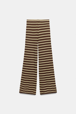 ZARA БРЮКИ В ПОЛОСКУ, КОРИЧНЕВЫЙ