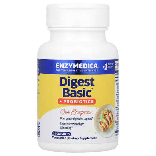 Enzymedica, Digest Basic®, с пробиотиками, 30 капсул