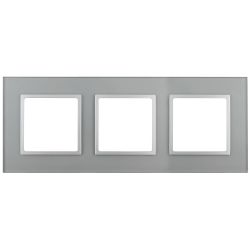 14-5103-03 ЭРА Рамка на 3 поста, стекло, Эра Elegance, алюминий+алюм
