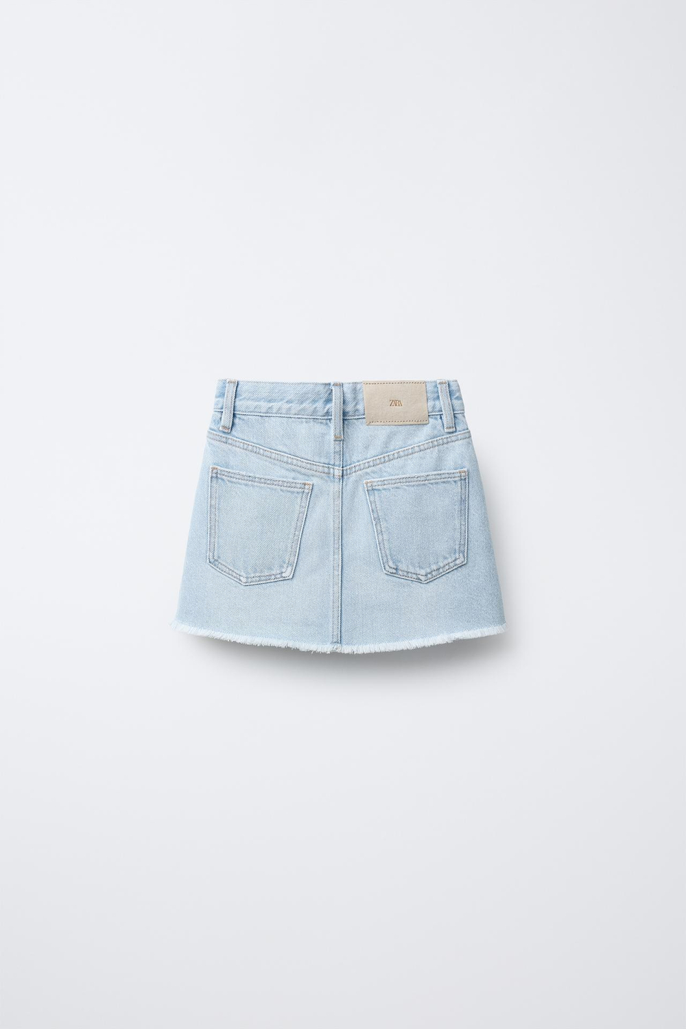 ZARA ДЖИНСОВАЯ ЮБКА С НЕОБРАБОТАННОЙ КРОМКОЙ, ГОЛУБОЙ