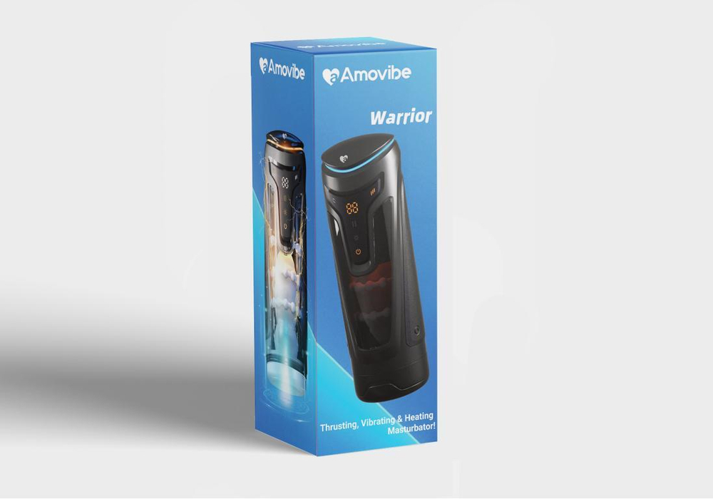 Инновационный мастурбатор Amovibe Warrior с пенетрацией и массажем бусинами