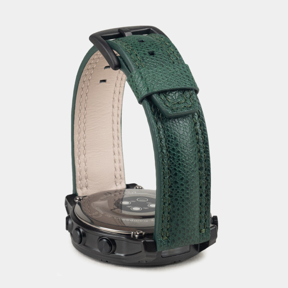 Ремешок для часов Garmin 47 mm классический из кожи теленка, зеленого цвета