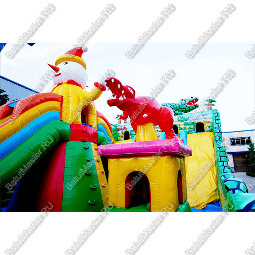 Коммерческий надувной батут "Большие крокодилы"