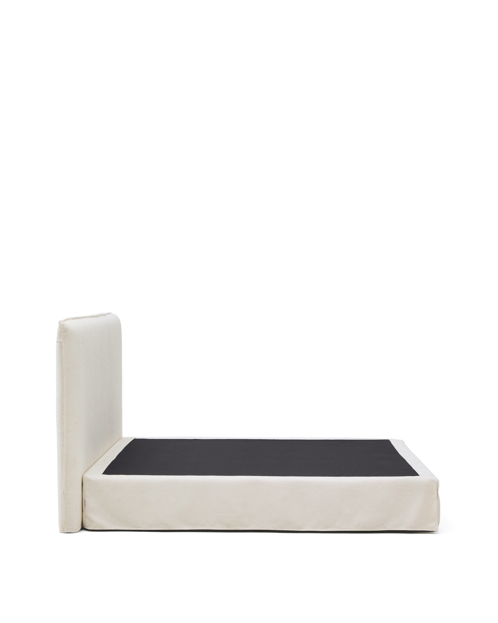 Кровать Jaira из белого шенилла со съемным чехлом для матраса 180x200 см