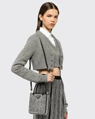 Мини-сумка Prada Duchess с кристаллами серебряный