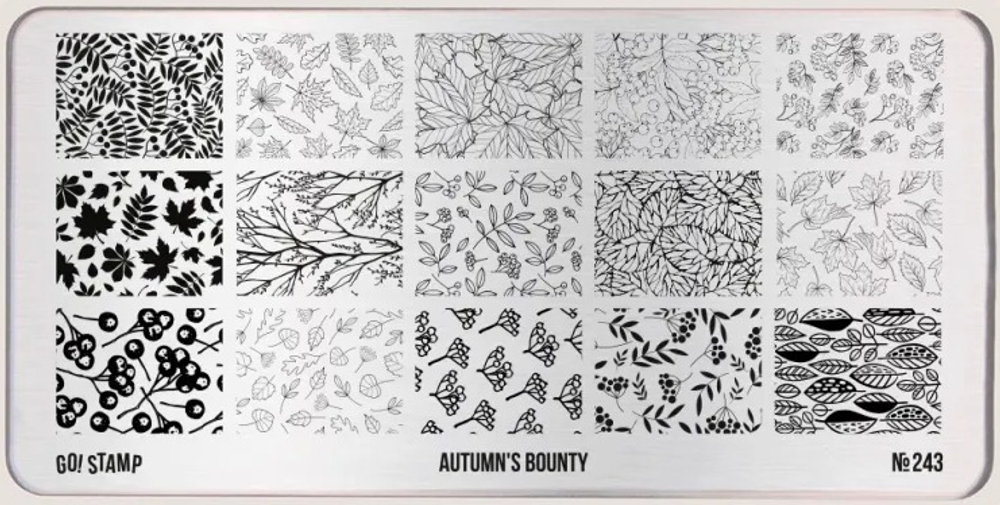 243 Autumn's Bounty Пластина для стемпинга Go! Stamp