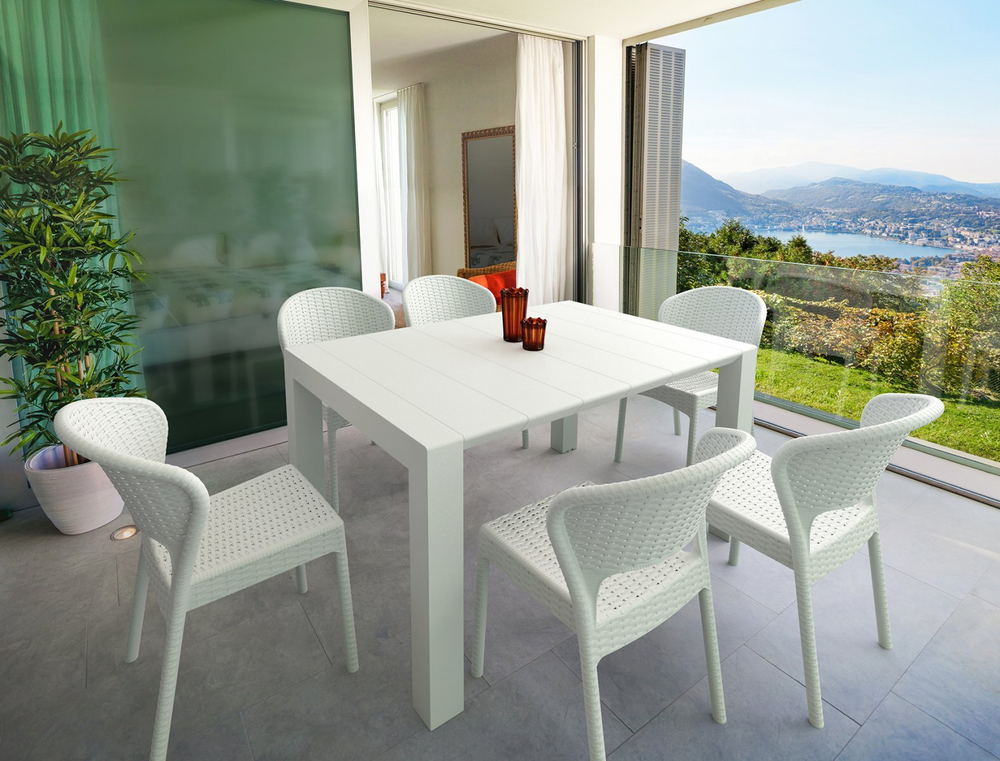 Стол пластиковый раздвижной Siesta ContractVegas Table, 1000-1400х1000х750 мм, белый