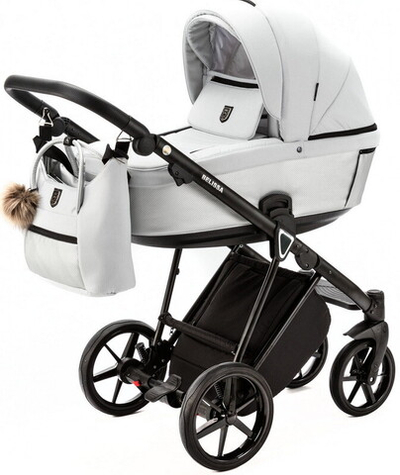 Детская коляска Adamex Belissa 3 в 1 B-PS36 (СВ.СЕР.ТК+ СЕРЕБР.ПЕРЛ.ПЕРФ.КОЖА)