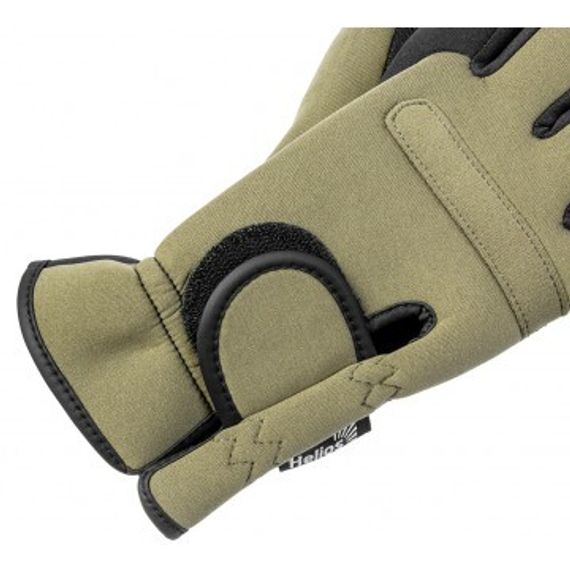Перчатки Helios рыбацкие неопрен. Хаки р. M