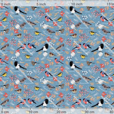 Зимующие птицы на фоне ягод, листьев, снега. (Дизайнер Irina Skaska) by Irina Skaska 545 DPI