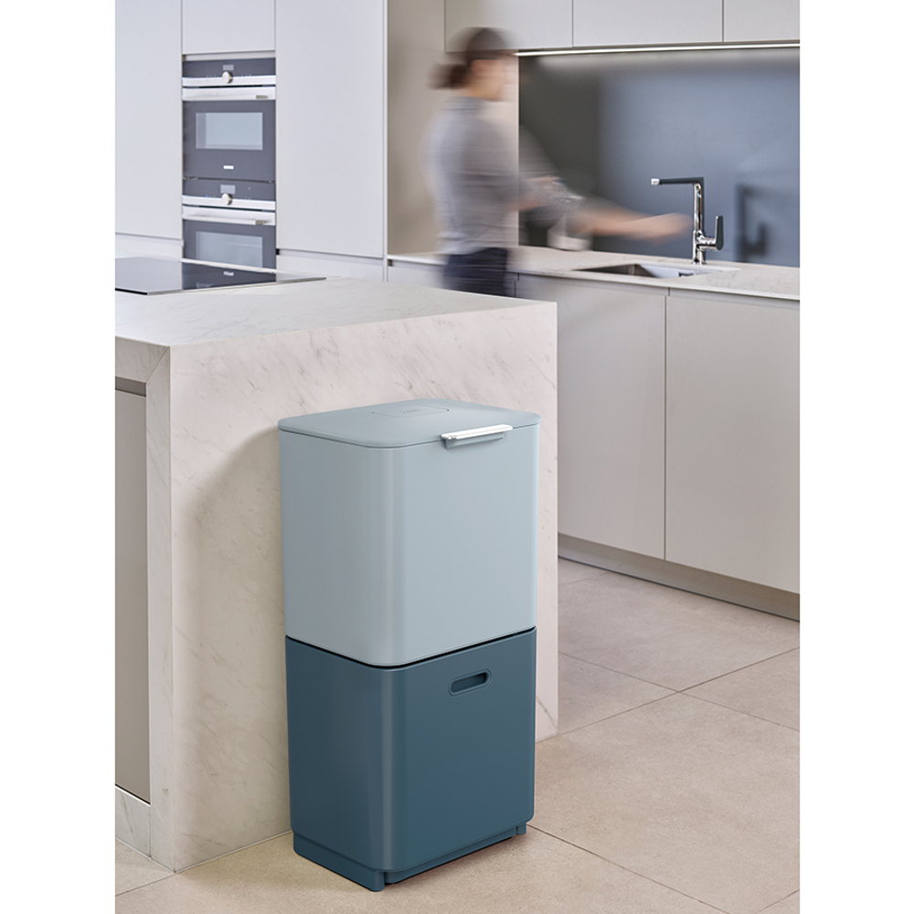 Контейнер для мусора с двумя баками totem max, 60 л, синий