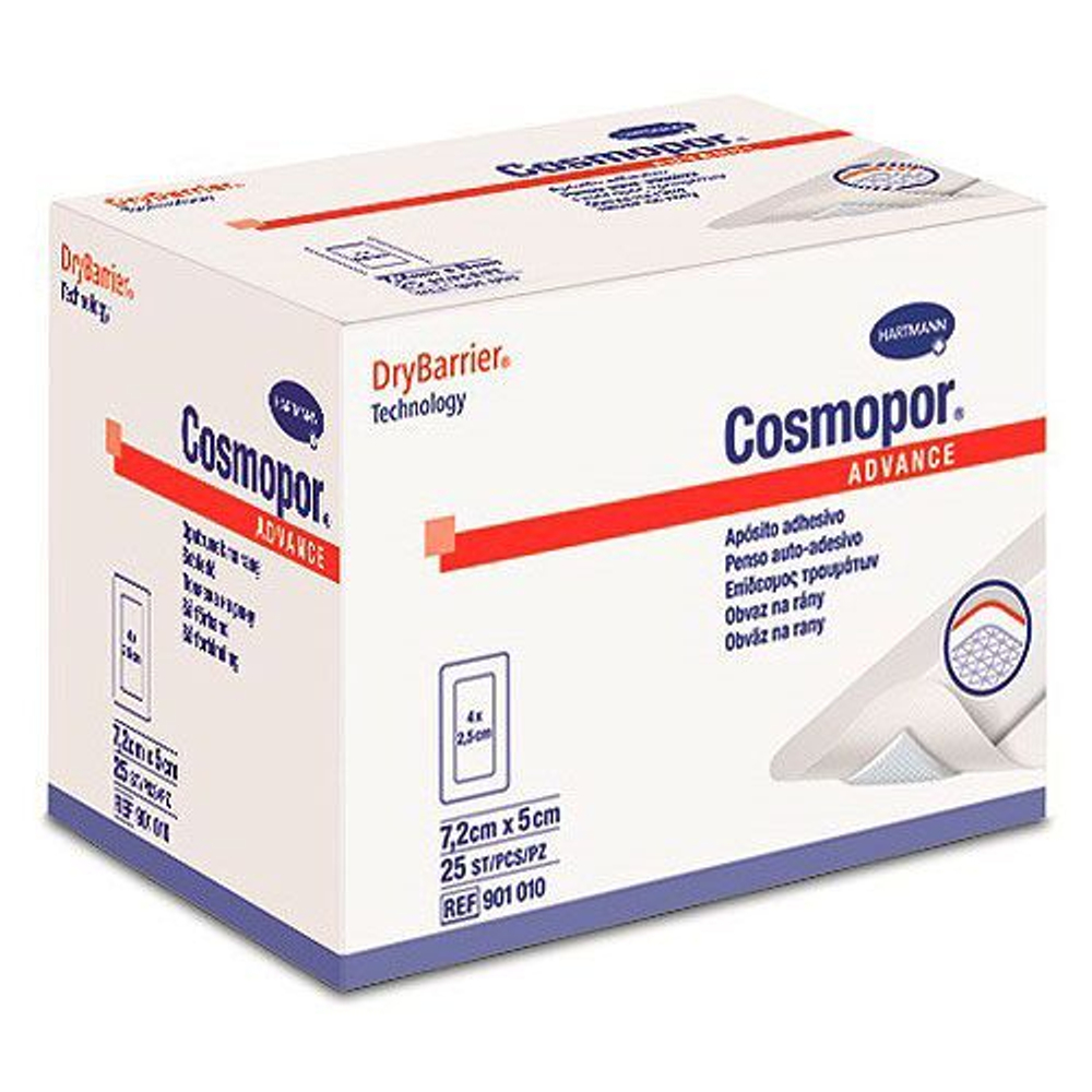COSMOPOR Advance - Самокл. повязки с технологией DryBarrier: 15 х 8 см; 25 шт.