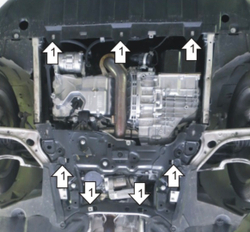 Защита стальная 2 мм двигателя и кпп для Mercedes-Benz GLA 200 2014-2019 Motodor.71202