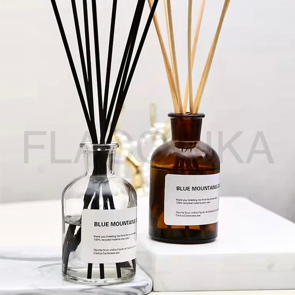 Комплект: Флакон для диффузора 100 мл коричневый Антик с бежевой пробкой