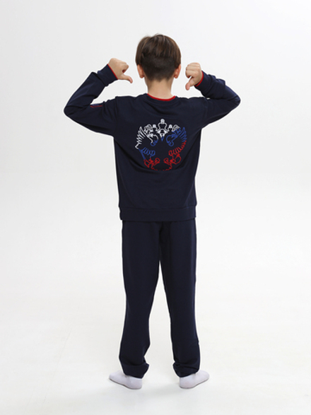 Костюм спортивный Классика без молнии для мальчика (темно-синий с красным)