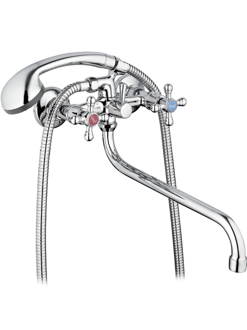 LML7-A605 Хром двурукий смеситель для ванны резиновая кранбукса