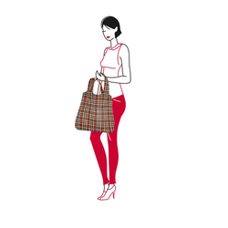 Сумка складная mini maxi shopper glencheck red