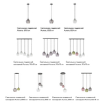 Светильник подвесной каскадный aurora, 65х18 см, сливовый/зеленый/серый