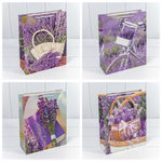 Пакет подарочный 26х32х10см "Лаванда" (Микс)