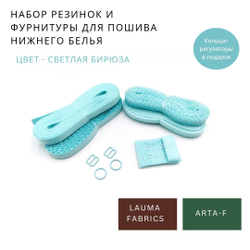 Набор резинок и фурнитуры №20, светлая бирюза