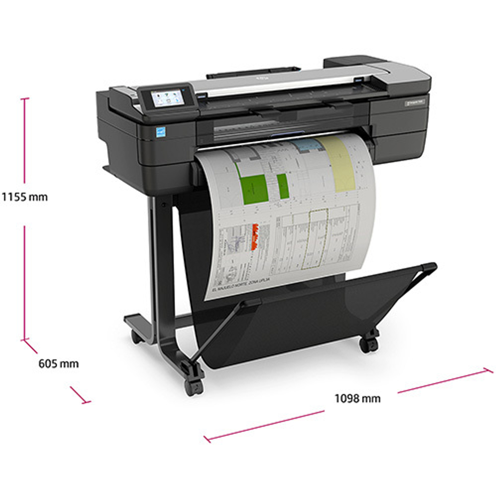 МФУ HP DesignJet T830, 24", A1, 4 цвета, WiFi, цветной