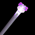 Ручка гелевая Alingar, "Бабочка", 0,5 мм, синяя, с подсветкой, круглый, цветной, пластиковый корпус, карт. уп.