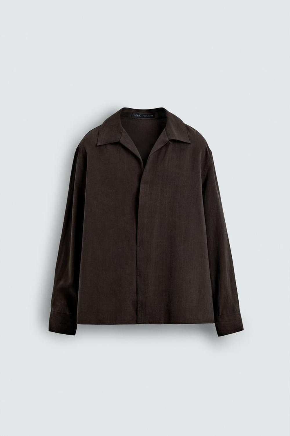 ZARA РУБАШКА СТРУЯЩЕГОСЯ ПОКРОЯ, ТЕМНО-ГРАНАТОВЫЙ