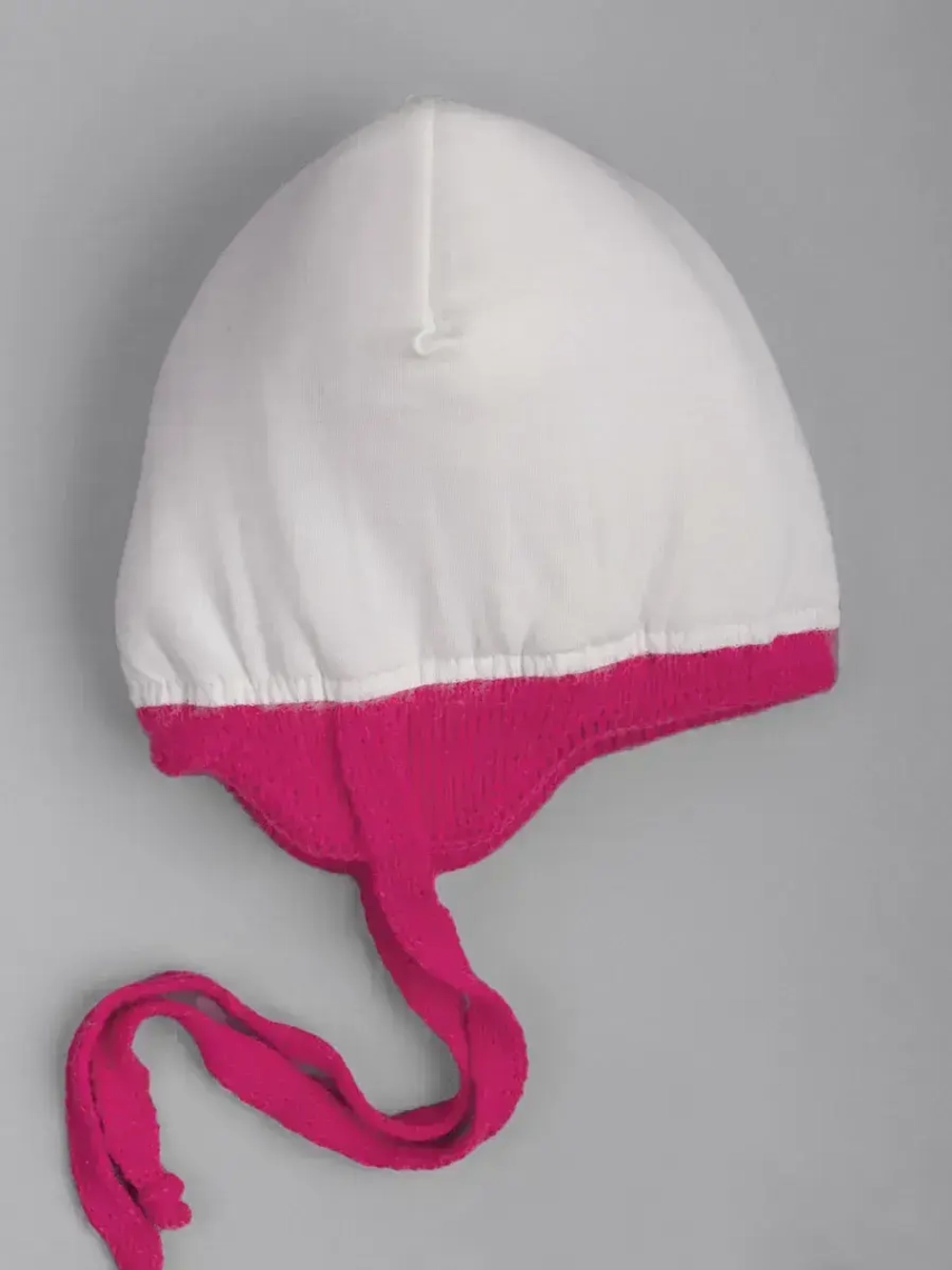 Шапка зимняя детская с помпоном на завязках и снуд