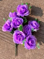 Букет цветов 35см «Роза» фиолетовый 7 цветков