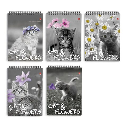 Блокнот А6 40л гребень "Котята" клетка