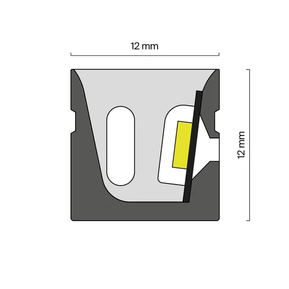 Гибкий неон 12х12 24В 12Вт/м 4000K IP67 5м Led Strip 432023