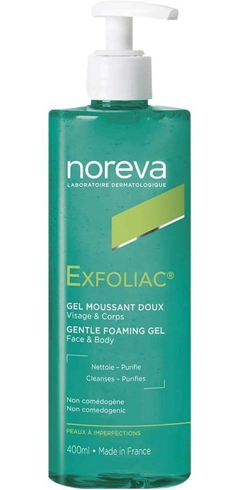Норева Эксфолиак Гель мягкий очищающий для лица и тела Noreva Exfoliac gentle foaming gel 400 мл