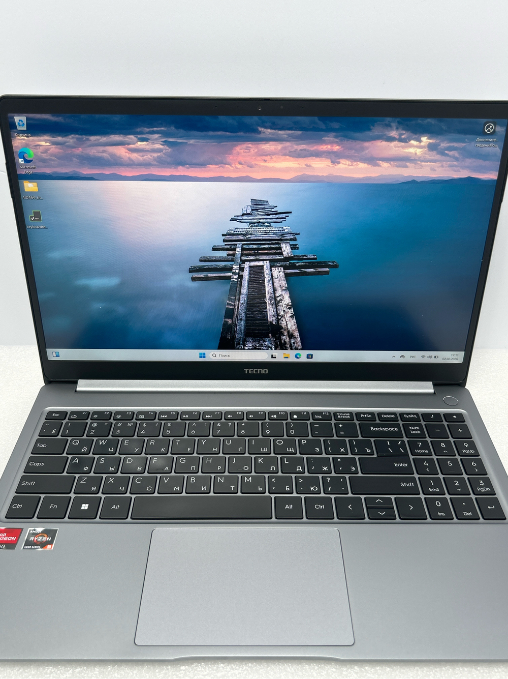 Ноутбук Tecno T15DA (4894947004926) 15.6"/AMD Ryzen 5 5560U/RAM 16GB/SSD 512GB/AMD Radeon Graphics/1920*1080/IPS/Windows 11/Подсветка кл-ры: LED/Серый Космос. Состояние: Уценка/небольшой след. на матрице от клавиатуры