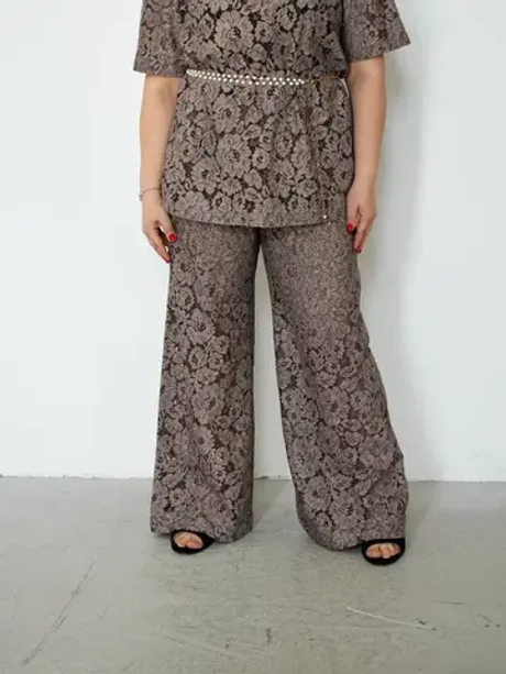 Брюки "На кружевном" шоколад