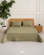 Комплект стеганного покрывала и 2 наволочек Lalehzar Green Hermodr 130220297 Иран