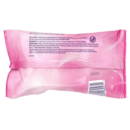 Vagisil, Ежедневные освежающие салфетки Odor Block®, 20 мягких одноразовых салфеток