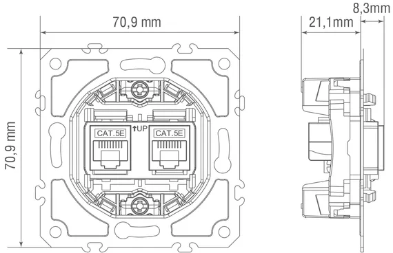 Donel D16 Механизм розетки RJ45 + RJ45 (двойная) cat.5e/ClassE-8