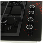 Поверхность варочная  Гефест СГ СВН 2230 К16 (чер. стекло с красным рисунком, газ/к, 60*52)