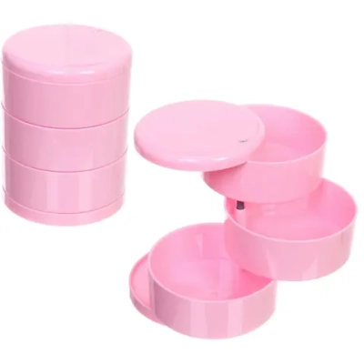 Органайзер для хранения «МАРЦИПАН», цвет пудровый, три отделения, 10.5*13см (упаковка коробка)