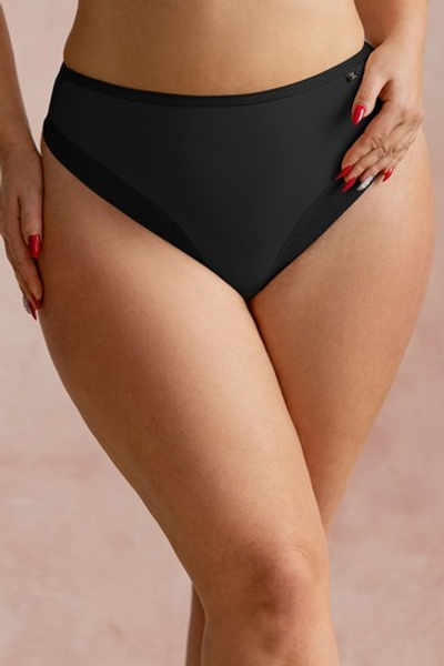 FORTUNA COMFORT BLACK Stringhighwaist Light Трусы высокие стринги KRIS LINE