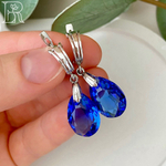 LEFIREL' Серьги серебряные женские "Вивьена" с кристаллами Swarovski / ювелирные украшения из родированного серебра 925